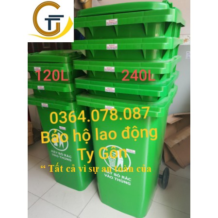 THÙNG RÁC 240L - MÀU XANH