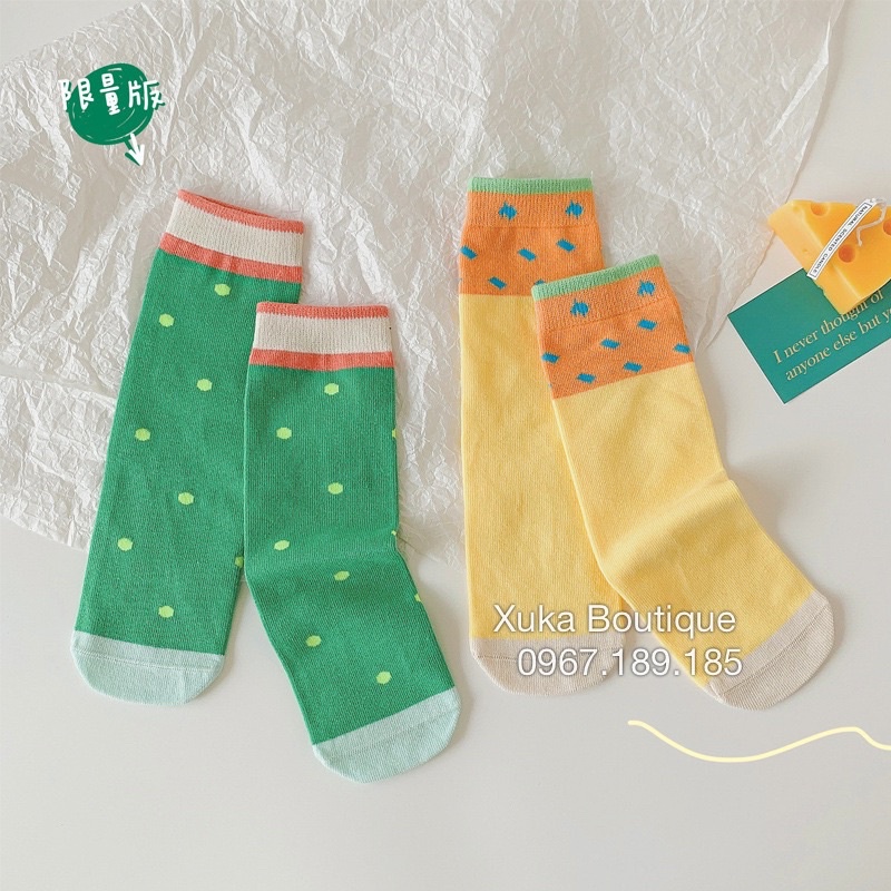 Tất Trẻ Em Hàn Quốc, Tất Dài Cao Cấp Cho Bé Trai Bé Gái Từ 1 - 12 tuổi