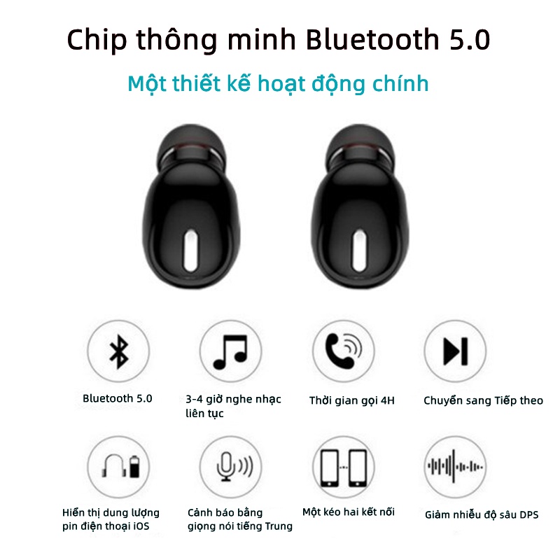 Tai nghe Bluetooth không dây Hifi X9 mini có micro phong cách thể thao dành cho tất cả điện thoại