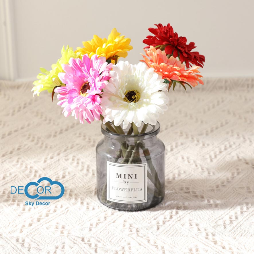 Hoa đồng tiền Sky Decor - Hoa lụa loại to, trang trí nhà cửa, cắm hoa