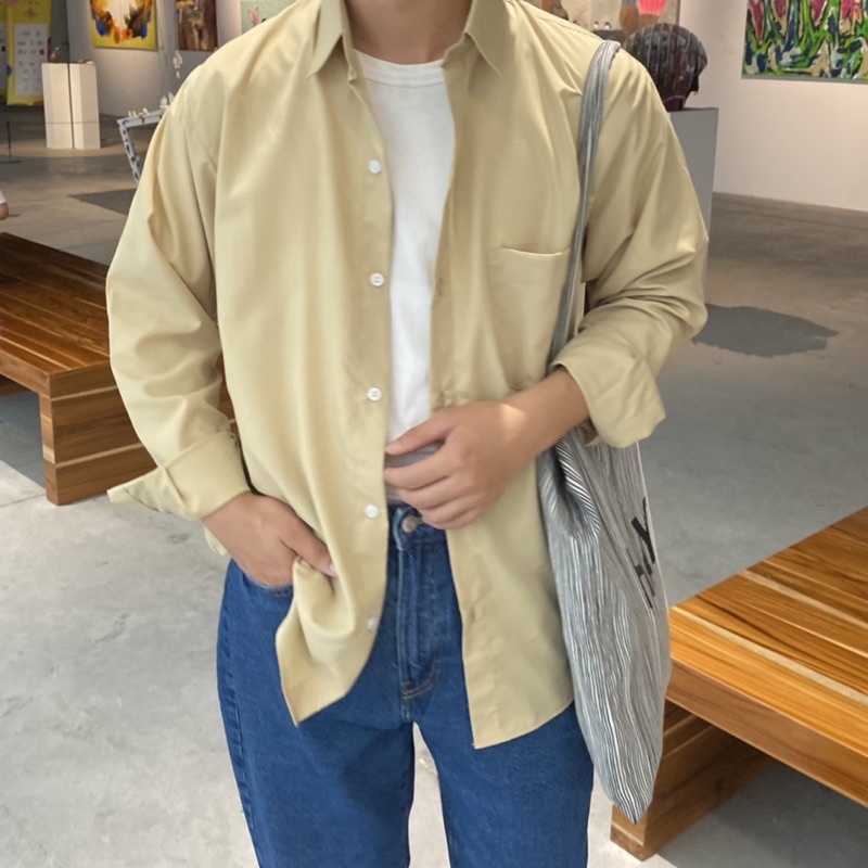 ÁO SƠ MI NAM - HEE BY OHI - Màu Be Cotton Chống Nhăn