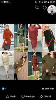 SẬP GIÁ SET VÁY LEN MÀU ĐEN