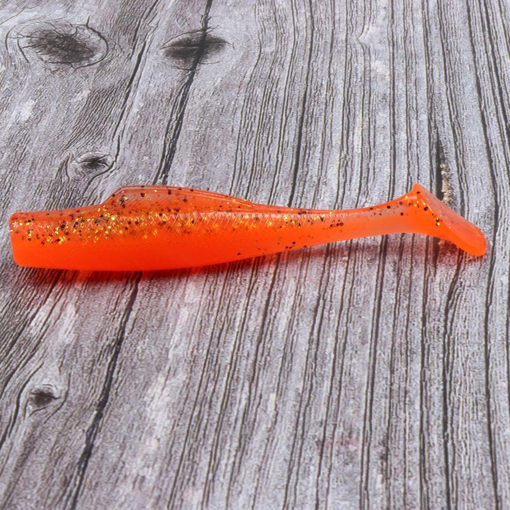 LETTER 6pcs/lot High Quaility Soft Plastic Lure Swim Single T Tail Fishing Worm Bait Artificial Double Color Durable Hot 8cm/4.8g Capuchin Maggot