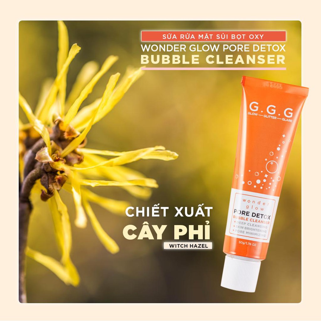Sữa Rửa Mặt Thải độc, Trắng da, Sạch mụn đầu đen G.G.G Wonder Glow Pore Detox Bubble Cleanser 50gr | BigBuy360 - bigbuy360.vn