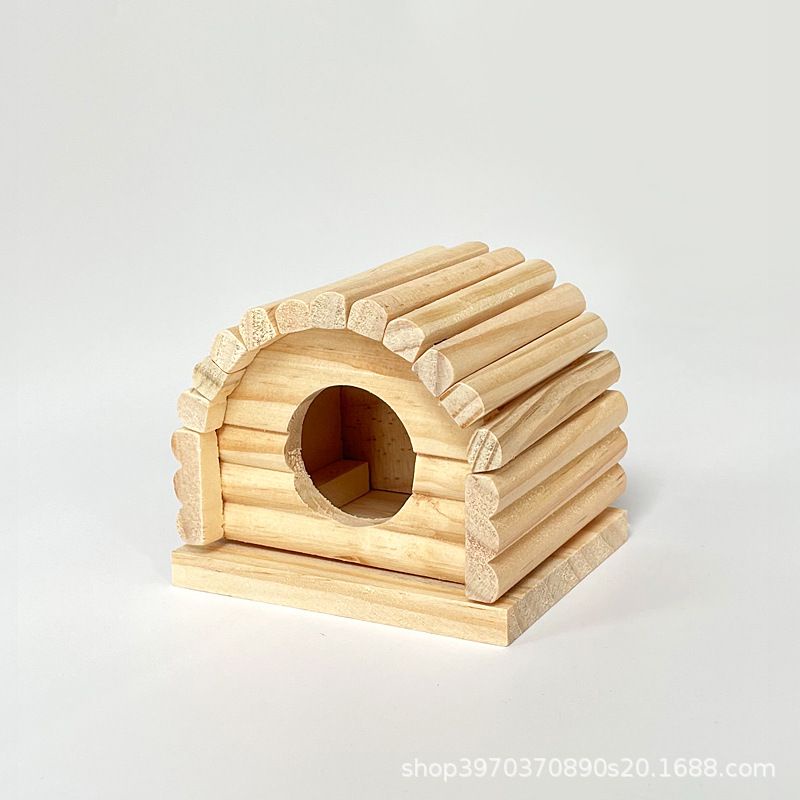Nhà Ngủ Cho Lồng Hamster Gỗ Thông Cao Cấp Mái Tròn 11*10*9cm
