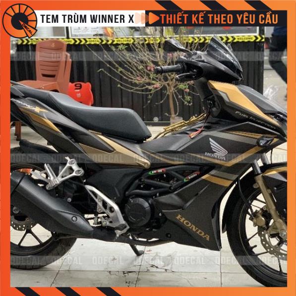 Tem trùm Winner X decal 3 lớp mẫu 033 đen vàng đồng thiết kế theo yêu cầu