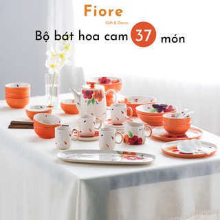 Bộ bát đĩa - bộ bát hoa cam 37 món và 47 món - phù hợp gia đình 5 người và 10 người - quà tân gia sang trọng