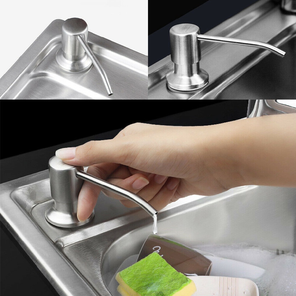 Stainless Steel Kitchen Sink Soap Dispenser Pump with Extension Tube Kit