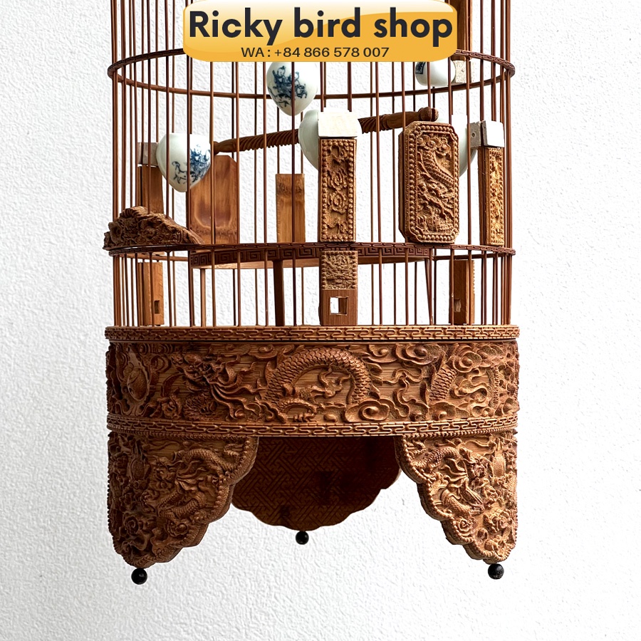 Lồng chim tre, Puteh bird cage -  Dragon design