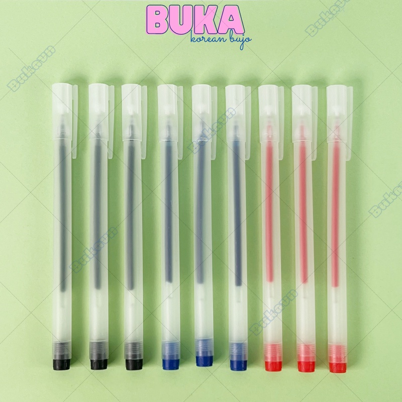 Bút gel Buka bút gel đen resun bút bi nước đen xanh đỏ mực khô nhanh ngòi 0,5mm combo 20-100 chiếc