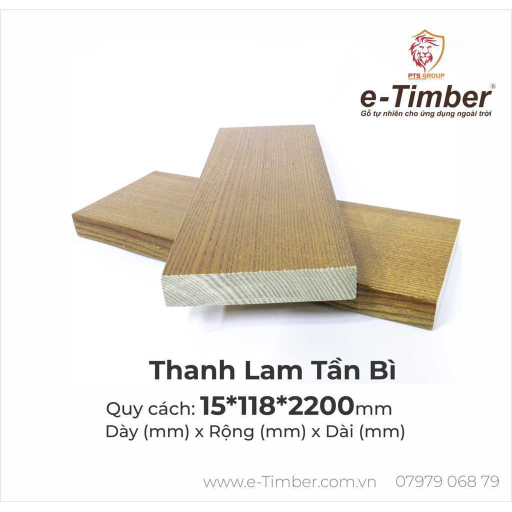 Thanh Lam Tần Bì ngoài trời e-Timber  | Thanh lam gỗ tự nhiên ngoài trời e-Timber TẦN BÌ (ASH)