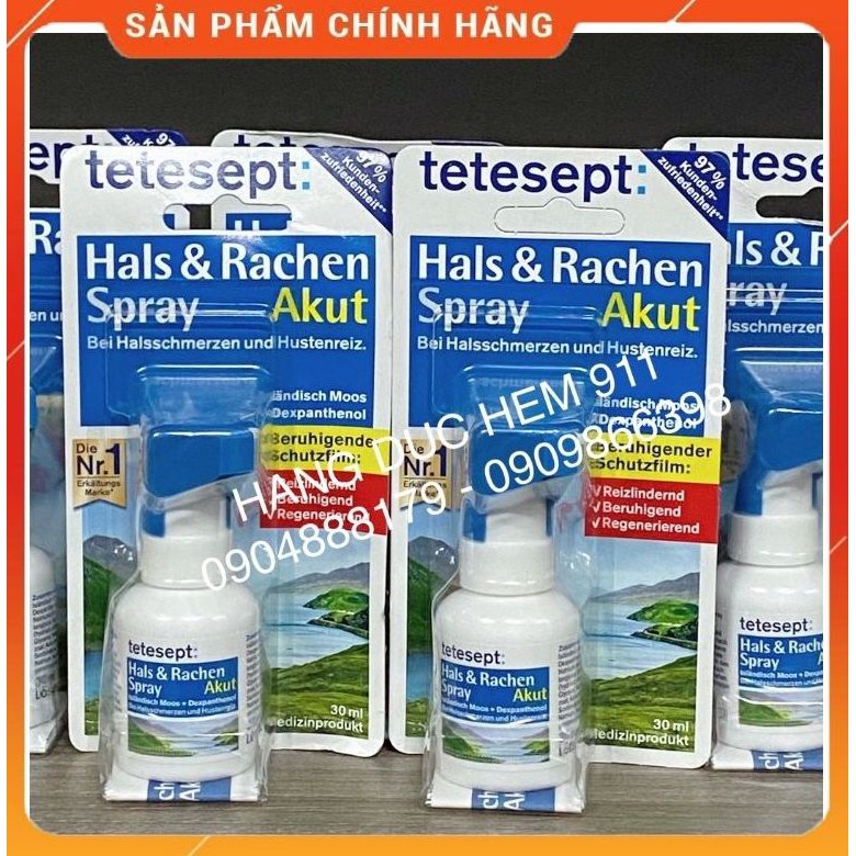 Xịt giảm đ.au họng sát khuẩn Tetesept Hals &amp; Rachen 30ml nội địa Đức