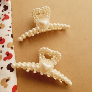 Kẹp tóc đính hạt trái tim siêu xinh (9.5cm)