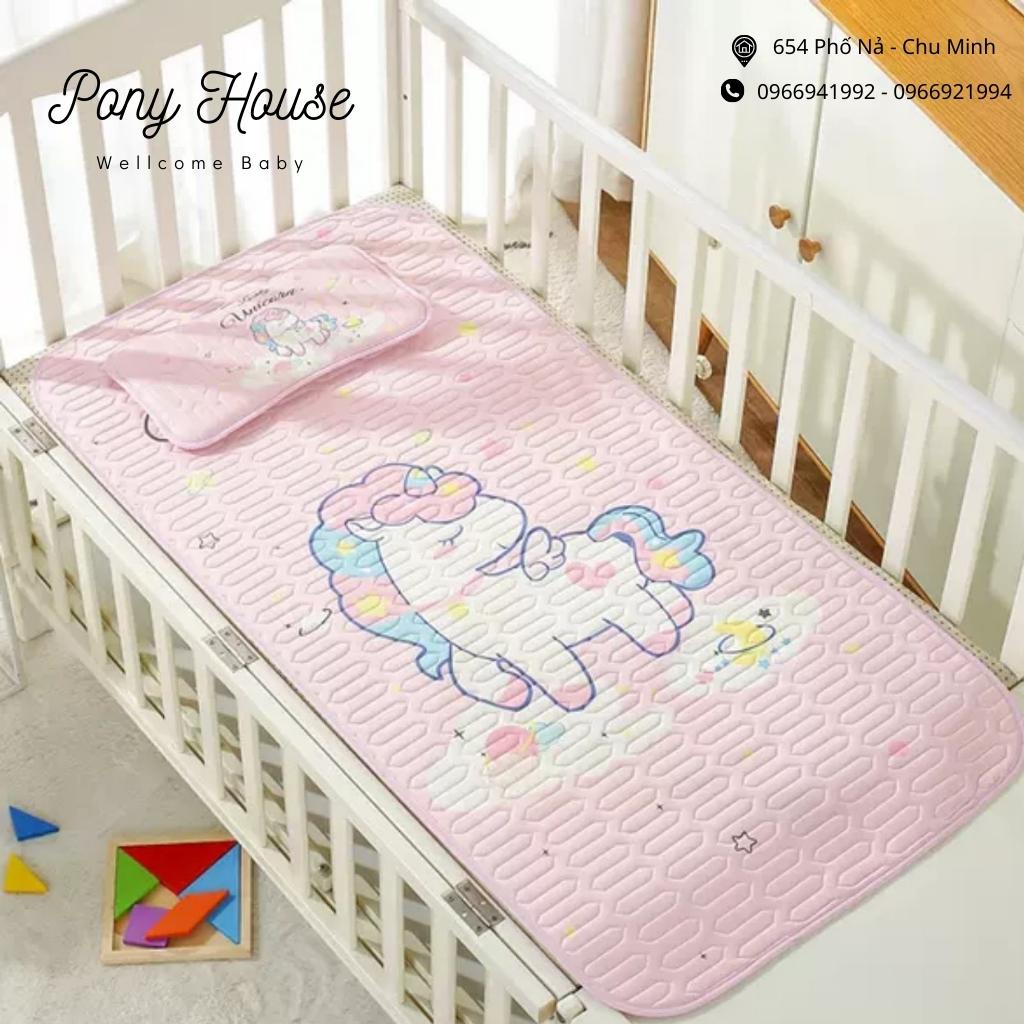 Chiếu Điều Hòa Cao Su Non Tặng Kèm Gối Cho Bé, Chiếu Cao Su Non 5D Thoáng Mát Cho Bé Từ Sơ Sinh