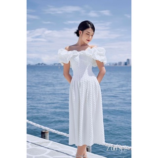 Váy cổ bèo trần ly