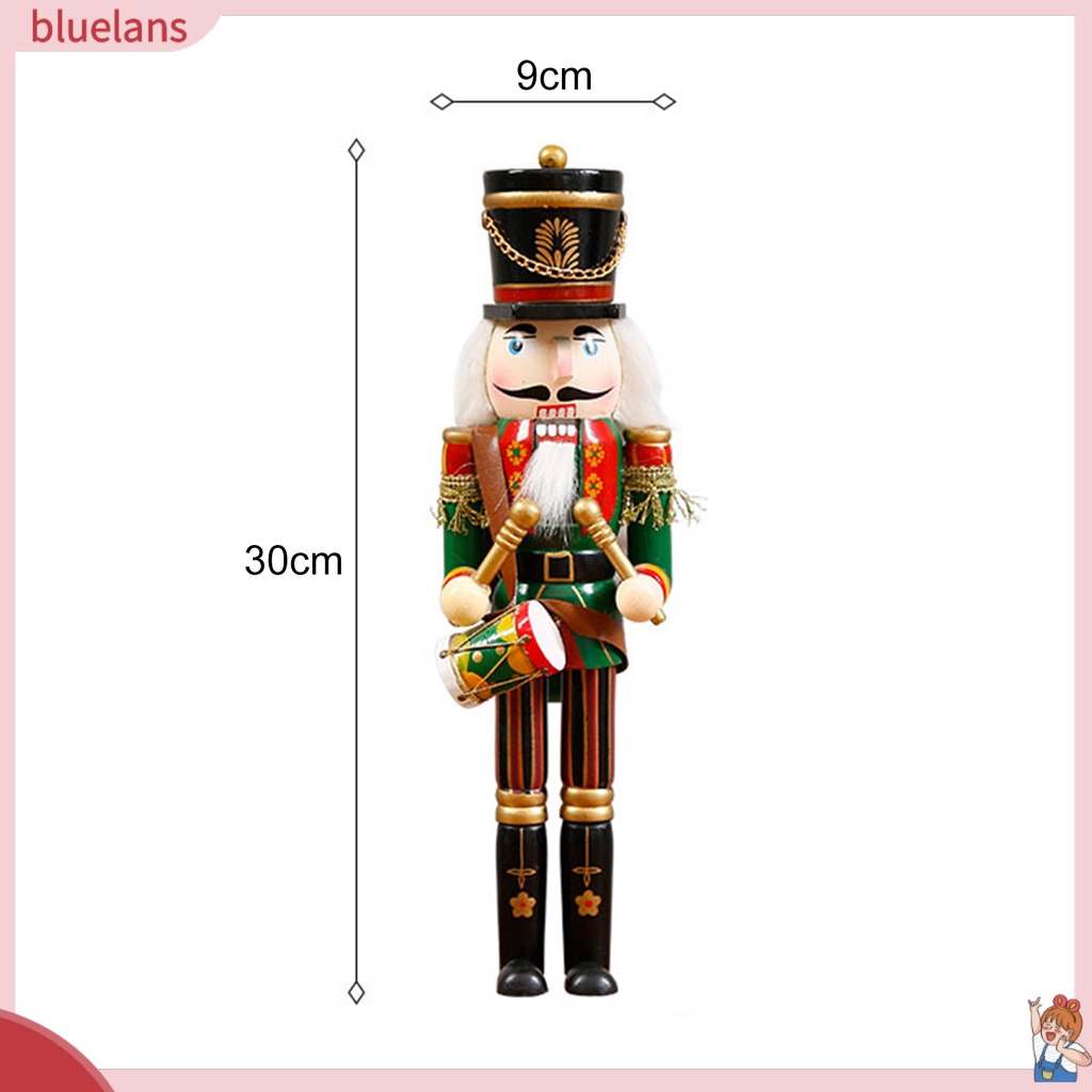 Set 2 Mô Hình Gỗ Nutcracker Trang Trí Giáng Sinh