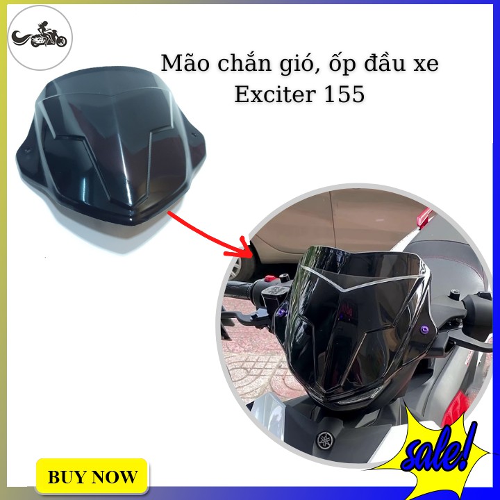 Mão ốp đầu cho xe Exciter 155 từ nhựa ABS màu đen bóng tăng độ hầm hố cho xế cưng (bán kèm ốc gắn)