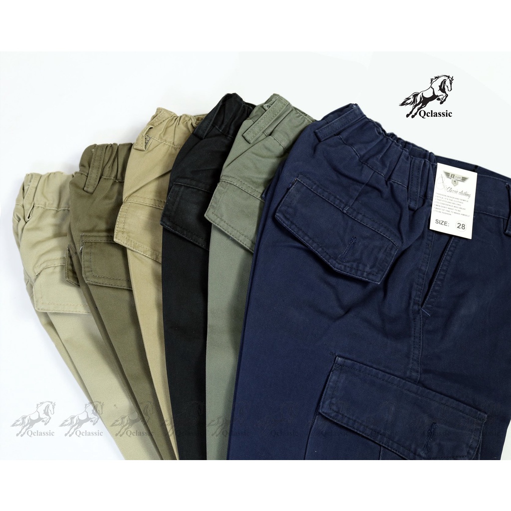 Quần short kaki nam túi hộp lưng thun trẻ trung năng động, vải dày dặn