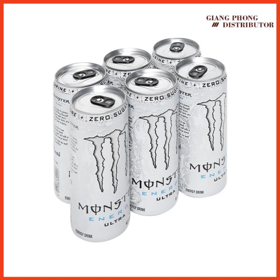 Nước tăng lực Monster Energy Thùng 24 lon nước tăng lực Monster Energy vị ít đường (lon màu trắng)