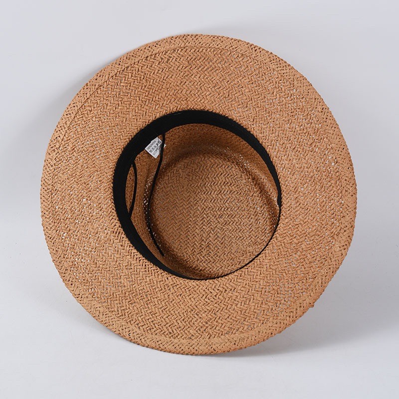 Mũ cói đi biển lõm đỉnh vành rộng 3 màu đai cao cấp - Nón cói 3 màu đỉnh lõm loại 1