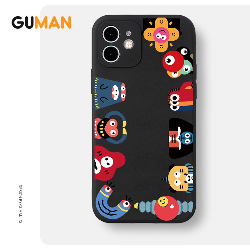Ốp lưng GUMAN viền vuông ngộ nghĩnh dễ thương đẹp cho iPhone 14 13 12 11 Pro Max SE 2020 X XR XS 8 7 ip 6S 6 Plus kute B181