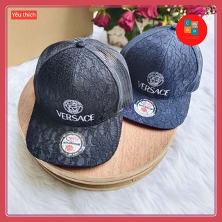 Nón Kết, Mũ lưỡi trai Versace ren phối lưới Hiphop unisex nam nữ