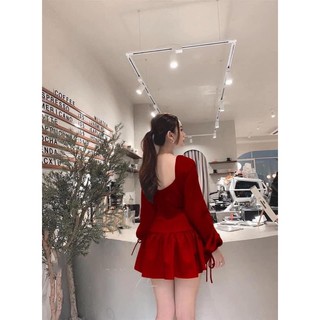 Jumpsuit tay dài hở lưng xịn xò / 2 màu