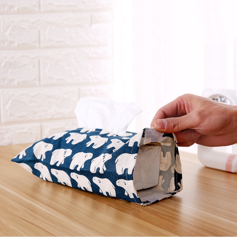 1 Túi Đựng Khăn Giấy Bằng Vải Lanh Cotton