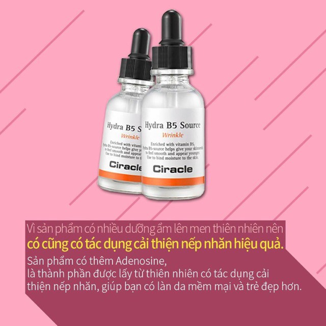 SERUM CĂNG BÓNG / B5 /Serum dưỡng trắng da và chống nhăn cao cấp Ciracle Hydra B5 chuẩn Hàn