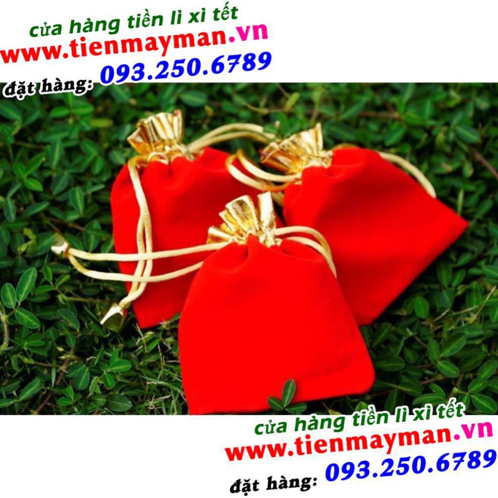 Túi nhung đỏ may mắn cát tường