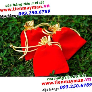 Túi nhung đỏ may mắn cát tường