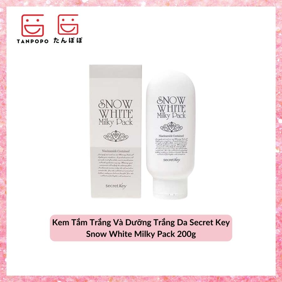 [Chính hãng][Có sẵn]Kem Tắm Trắng Và Dưỡng Trắng Da Secret Key Snow White Milky Pack 200g