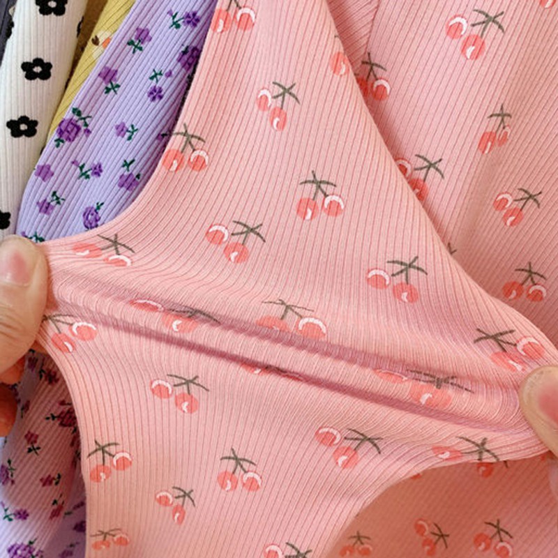Áo thun tay dài cổ tròn chất liệu polyester thoải mái cho bé gái 4-6 tuổi tùy chọn họa tiết