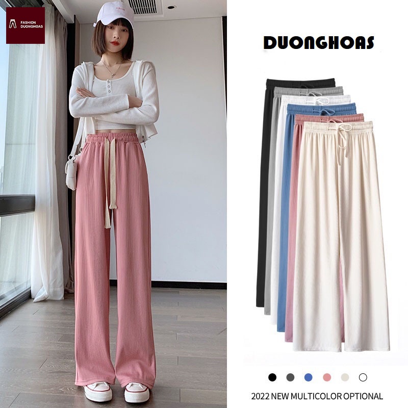 [QUÀ TẶNG BUỘC TÓC XINH XẮN] Quần Dài Ống Rộng Thun Lưng Cao Dây To 104