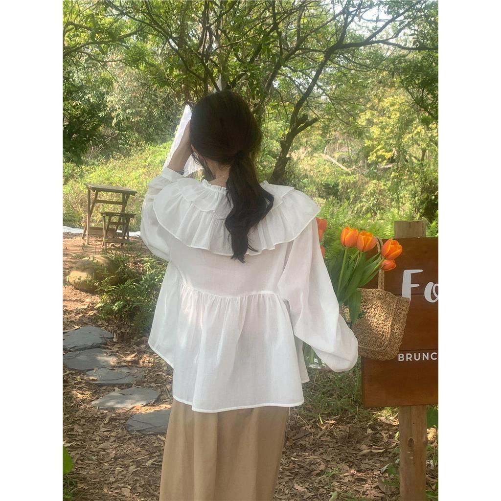 Áo Sơ Mi Dài Tay Rộng Rãi Có Dây Buộc Ngọt Ngào 54331