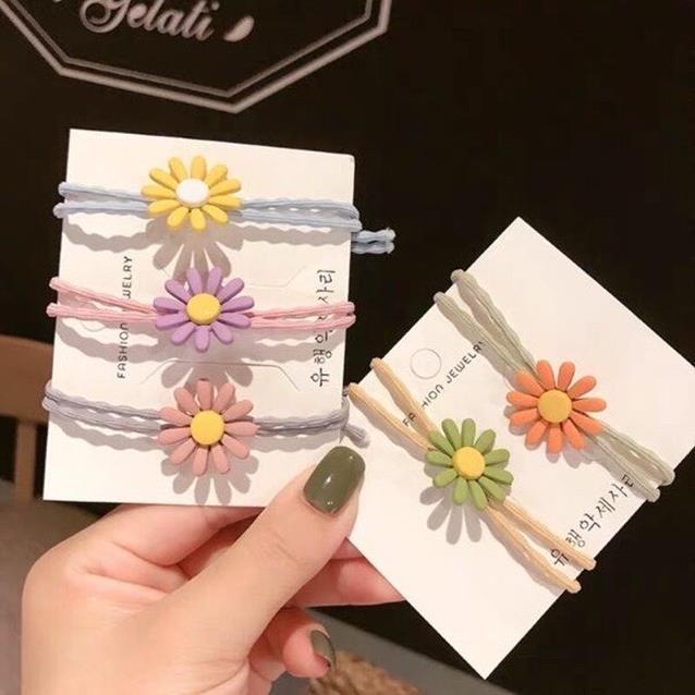 Dây Buộc Tóc Hoa Cúc Nhiều Màu Xinh Xắn Nữ Tính - YUME PK0001