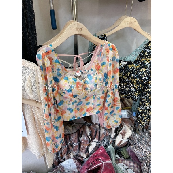 Áo voan hoa nhí cúp ngực chuẩn nt closet