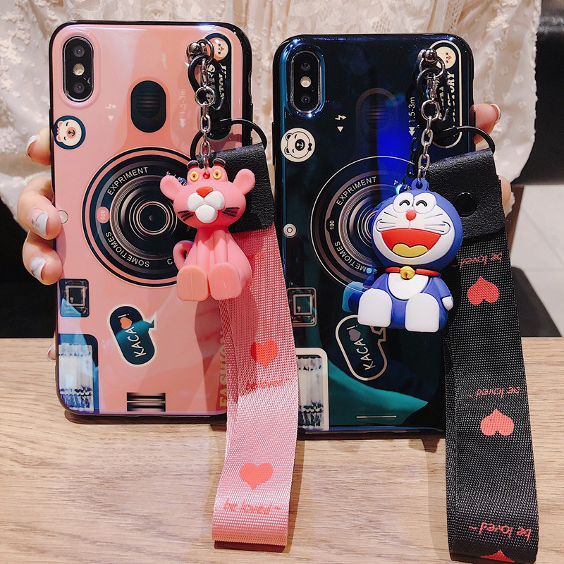 Casing Soft phone Case oppo A9 A5 2020f11 f9 pro f7 f5 f3 f1s f1 f3 plus Camera + Doraemon Doll