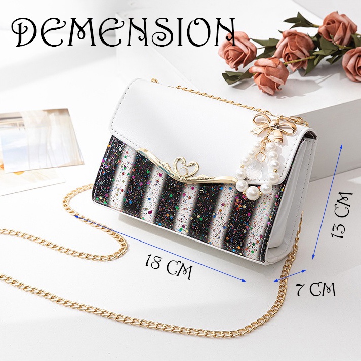 Túi Đeo Chéo Nữ Da Mềm Dễ Thương Khóa Cú Đôi T34 T32 Màu Đen