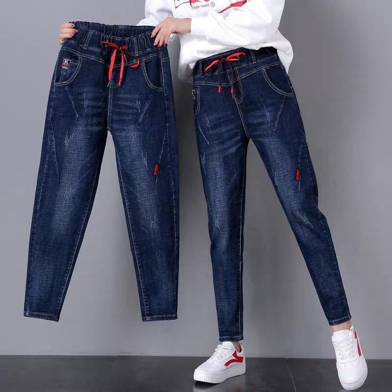 Quần jean ống rộng lưng cao co giãn phong cách Hàn Quốc thời trang xuân hè dành cho nữ size 35-100kg