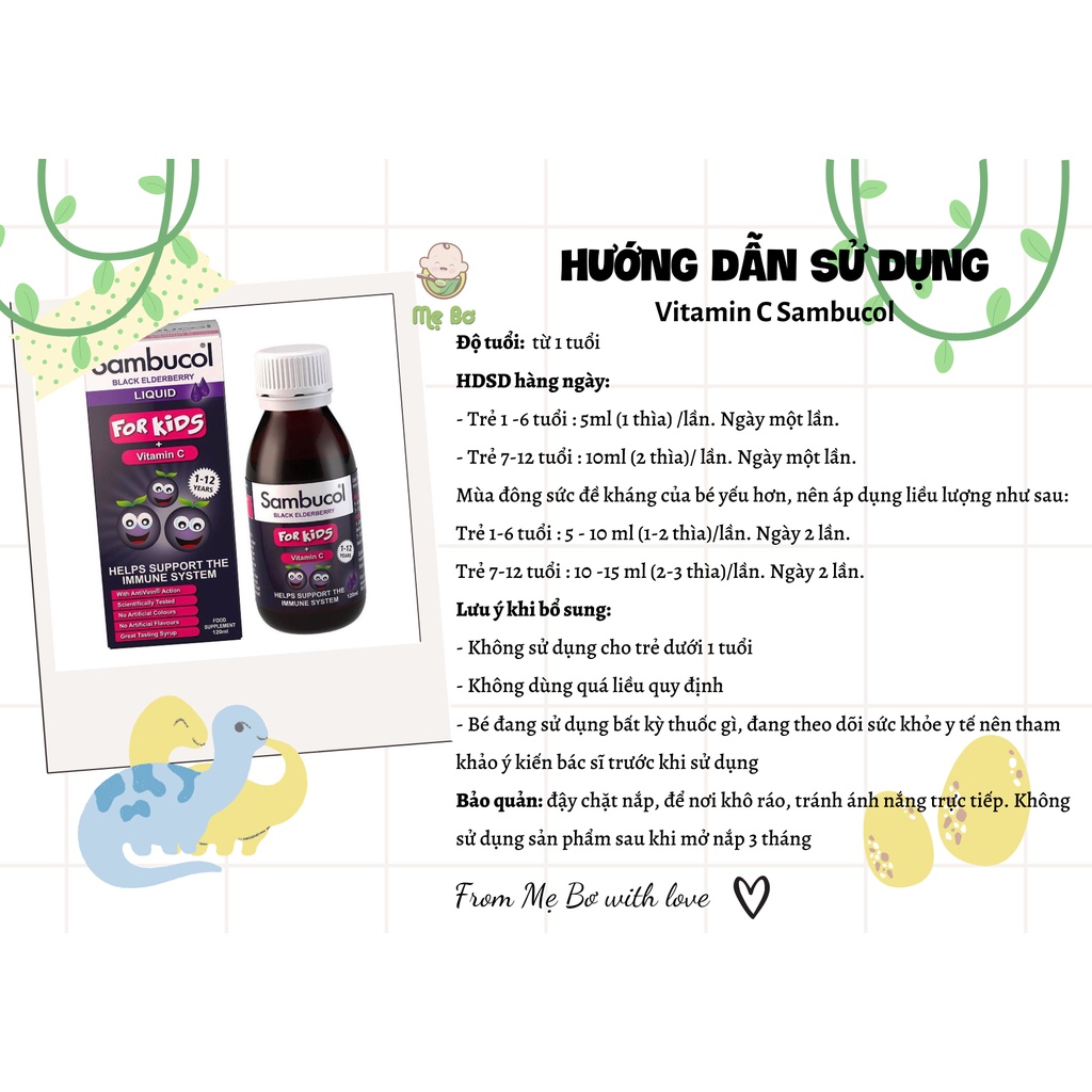 [UK] Sambucol Vitamin C tăng đề kháng cho bé từ 1-12 tuổi