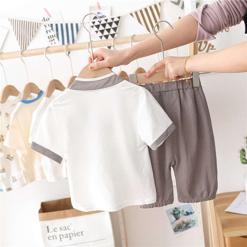 Bộ Cộc tay Cổ Tàu Chất Cotton Đũi Cao Cấp Cho Bé Trai Từ 7-27kg. kangmin_kids