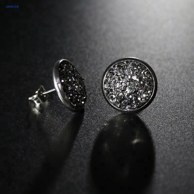 6 Pairs/a Set Shiny Crystal Elegant Women Round Stud Earrings/ Personalized Stainless Steel Stud Crystal Earrings Set