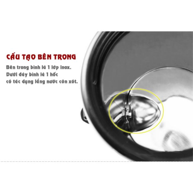 Bình Giữ Nhiệt Ủ Trà sữa inox có 3 lớp - loại 6 lít