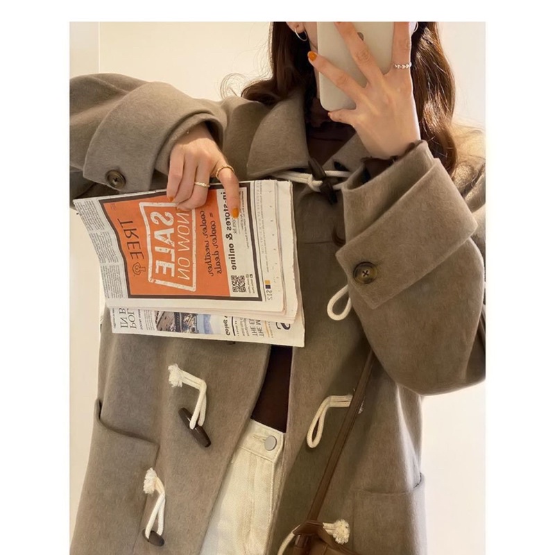 ÁO DẠ DÁNG DÀI PHONG CÁCH HÀN- áo măng tô nữ màu nâu vintage ấm áp mùa đông siêu hot
