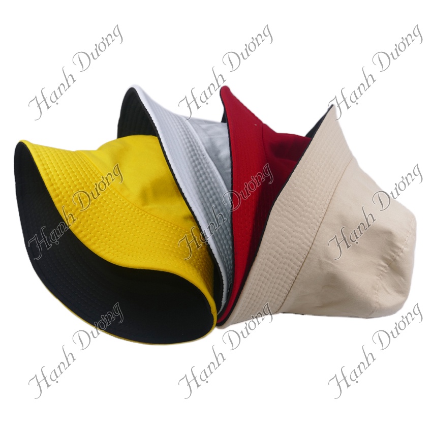 Nón tai bèo bucket trơn 2 mặt
