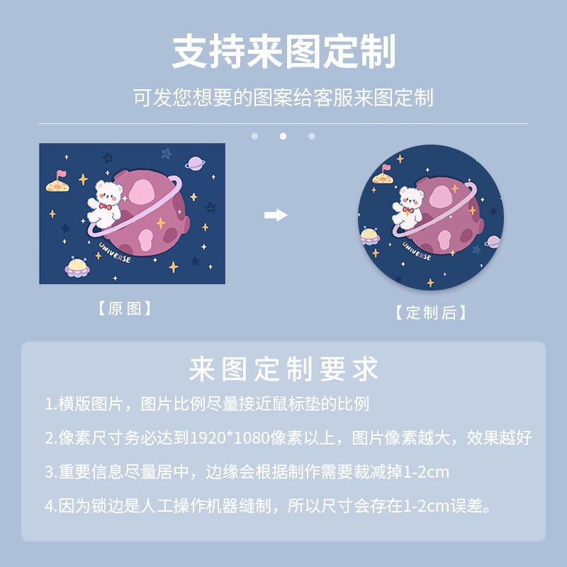 Tấm Lót Chuột Và Bàn Phím Chống Trượt Hình Tròn Họa Tiết Hoạt Hình Dễ Thương