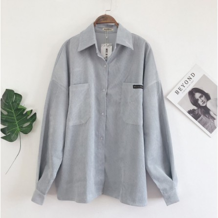 Sơ mi nhung tăm Ulzzang - Áo khoác nhung tăm, áo sơ mi ulzzang - Áo sơ mi nữ SM01 | BigBuy360 - bigbuy360.vn