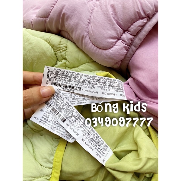 Áo Phao Mềm Bé Gái Trần Trám ZR