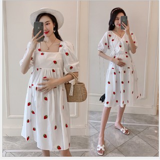 ĐẦM BẦU VÁY BẦU CÔNG SỞ  KẾT TRÁI DÂU TÂY  DẼ THƯƠNG
